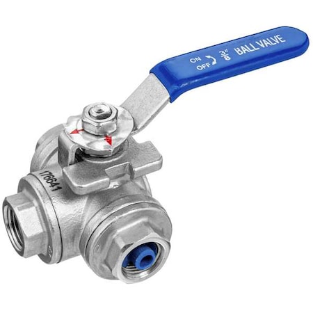 USA Industrials ZUSA-VLV-165 Manual 3-Way Ball Valve, 1/2