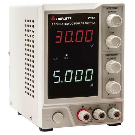 Triplett PS305-NIST AC to DC Power Supply, 110/220V AC, 30V DC, 160W, 5A