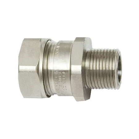 Calbrite S61200FCHZ Conduit Fitting Connector, 1-1/4 in, Threaded, Stainless Steel, Gray