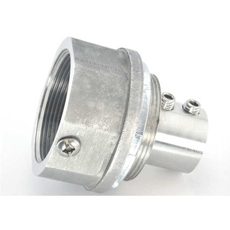Bridgeport Fittings MCH-150 EMT/Rigid Grounding Hub, 1-1/2 in, Set Screw; Threaded, Stainless Steel, Plain