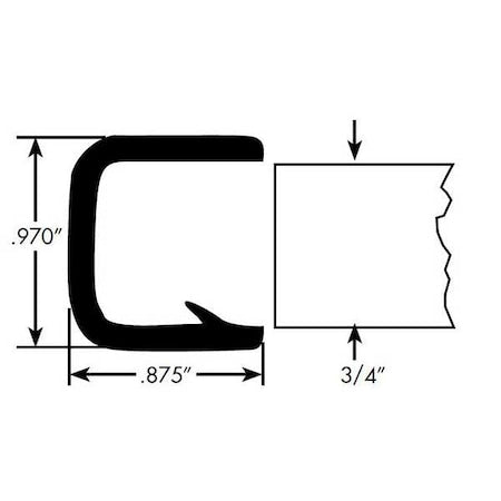 Fairchild 1838-50 Edge Trim, PVC, 50 ft Length, 1 in Overall Width, Style: Edge Trim