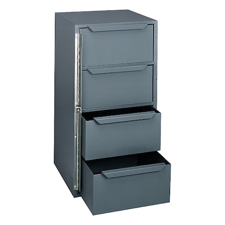 Durham MFG 610-95 Storage Cabinet, Truck or Van, 24 1/2 in H, 12 5/8 in W, 12 1/8 in D, 4 Drawers, Steel, Gray