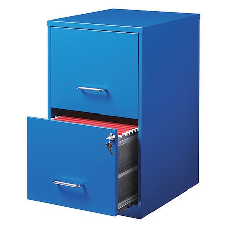 Space Solutions 20880 2 Drawer Vertical File Cabinet, Classic Blue, Letter