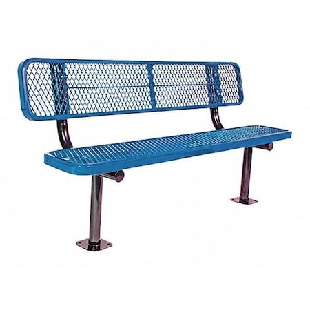 Ultrasite 940SM-V6-BLACK Surface Mount Park Bench W/ Back, Black