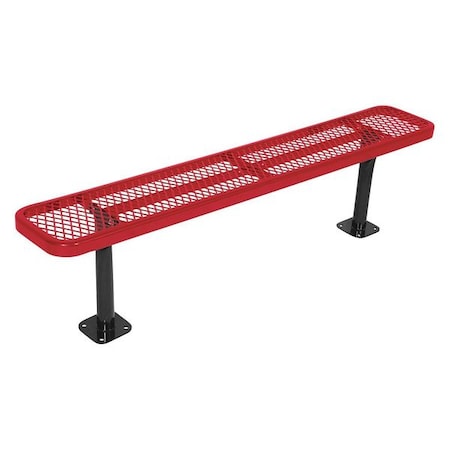 Ultrasite 942SM-V6-RED Surface Mount Park Bench, No Back, Red