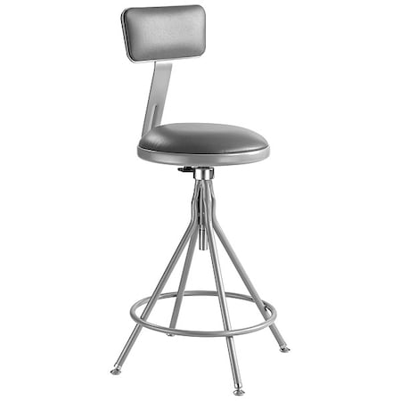 National Public Seating 6524HB Round Stool with Backrest, Height 24