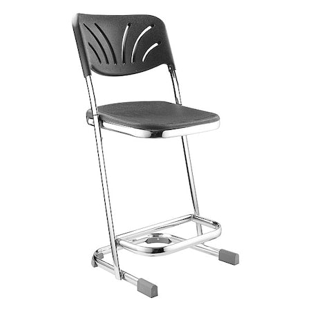 National Public Seating 6622B Square Stool with Backrest, Height 22