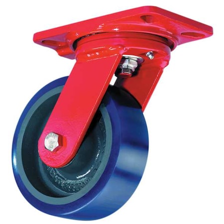 Hamilton S-HS-6SPB Plate Caster, Swivel, Polyurethane, 7 3/4
