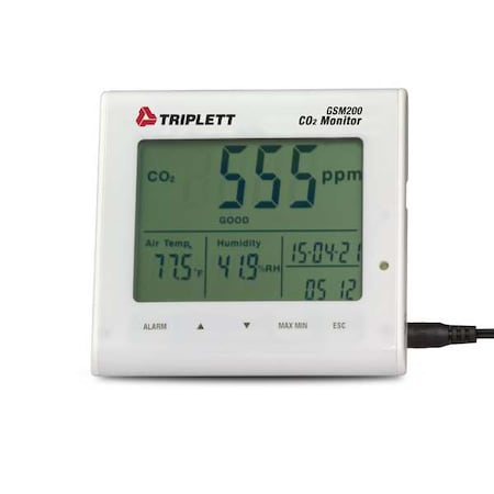 Triplett GSM200 CO2 Monitor, 23 F to 122 F, LCD