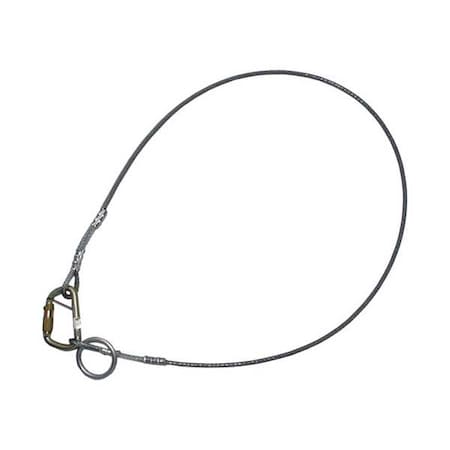 Miller 8187V/3FTV 3-Ft. Length, 1/4-In. Dia. Vinyl-Coated Wire Rope, 1 Captive Eye Carabiner And 1 3-In. O-Ring