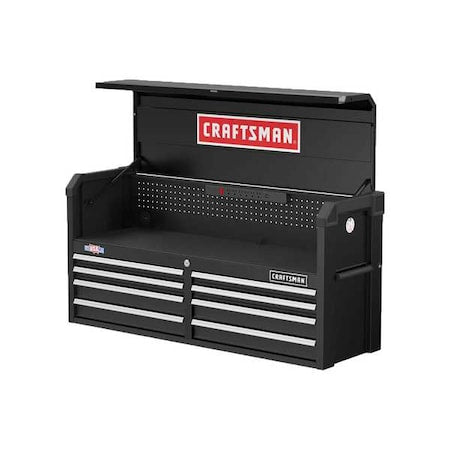 Craftsman CMST35282BK S2000 Tool Chest W/ Light & Divider, 8 Drawer, Black, 54 in W x 19 in D x 27-1/2 in H