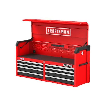Craftsman CMST35282RB S2000 Tool Chest W/ Light & Divider, 8 Drawer, Red, 54 in W x 19 in D x 27-1/2 in H