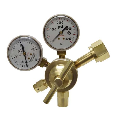 Uniweld MRFG13 Flow Gauge Regulator, Carbon Dioxide, Single Stage, 0.965
