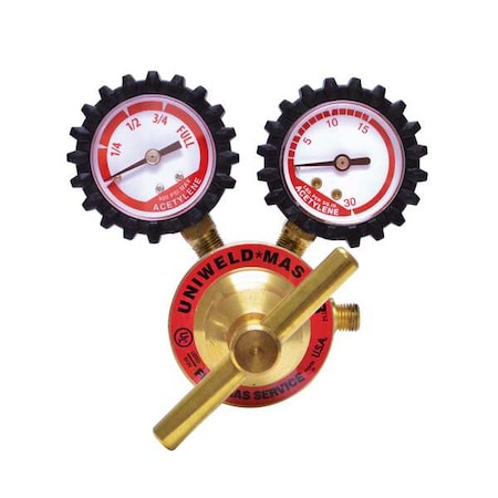 Uniweld RSMC2 Acetylene Regulator, Acetylene, Single Stage, 3/8