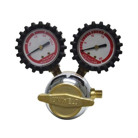 Uniweld RSB2 Mastar Regulator LD AcetyleneCGA520, Acetylene, Single Stage, 3/8
