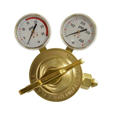Uniweld RV8011-1 Regulator HD 1-Stage Acetylene CGA300, Acetylene, Single Stage, 9/16 in-18 M LH Outlet
