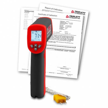 Triplett IRT227-NIST Infrared Thermometer, Adjustable 0.05 to 1.00, -58 Degrees to 1112 Degrees F, Backlit LCD