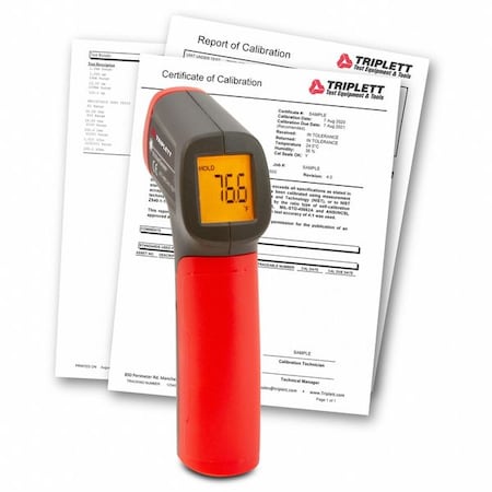 Triplett IRT225-NIST Infrared Thermometer, Fixed 0.95, -4 Degrees to 752 Degrees F, Backlit LCD