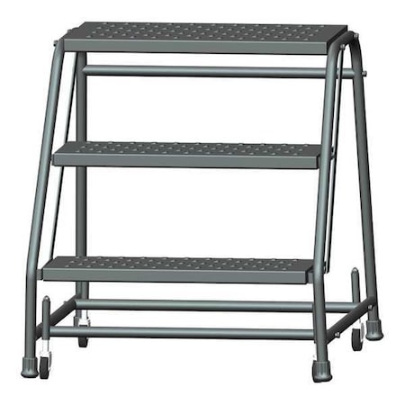 Ballymore 326P 28 1/2 in H Steel Rolling Ladder, 3 Steps, 450 lb Load Capacity