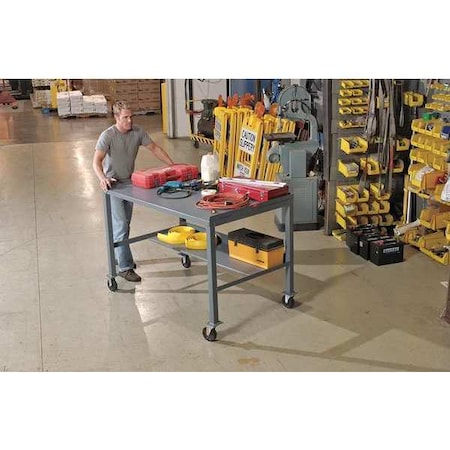 Jamco MW360P505GP Workbench, Steel, 60 in W, 35 in to 39 in Height, 1,400 lb, Straight