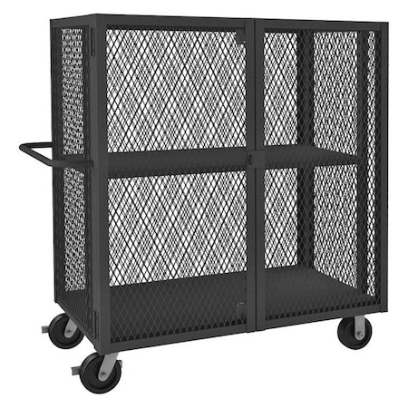 Durham MFG HTL-2448-DD-1AS-95 Welded Mesh Security Cart with Adjustable Shelves, 2,000 lb Capacity, 26 in W x 54 1/2 in L x