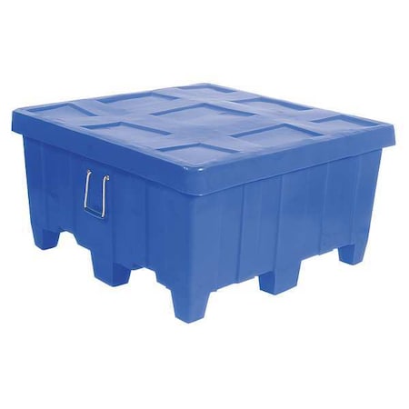 Myton Industries MTG-1BLUE Ribbed Wall Container 18 cu ft Volume Cap., 44 in L, 44 in W, 23 in H, Plastic, Blue