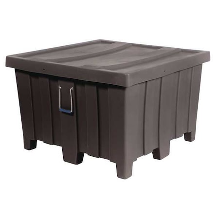 Myton Industries MTD-1BLACK Bulk Container 23 cu ft Volume Cap., 44 in L, 44 in W, 29 1/2 in H, Plastic, Black