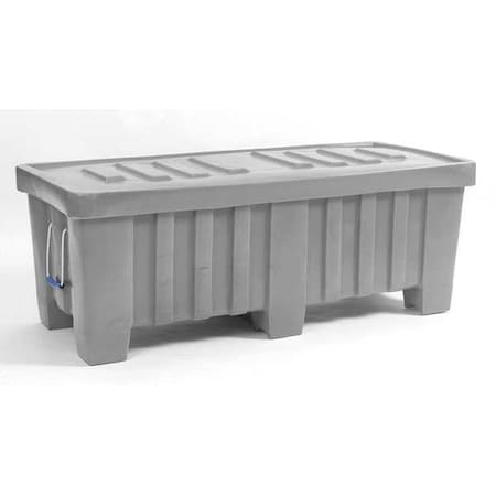 Myton Industries MT0-1GRAY Bulk Container 7 cu ft Volume Cap., 51 1/2 in L, 22 1/2 in W, 19 in H, Plastic, Gray