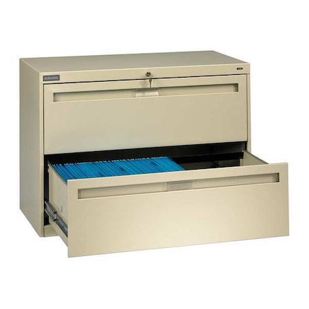 Tennsco LPL3624L20 PUTTY 36 in W 2 Drawer Lateral File Cabinet, Champagne/Putty
