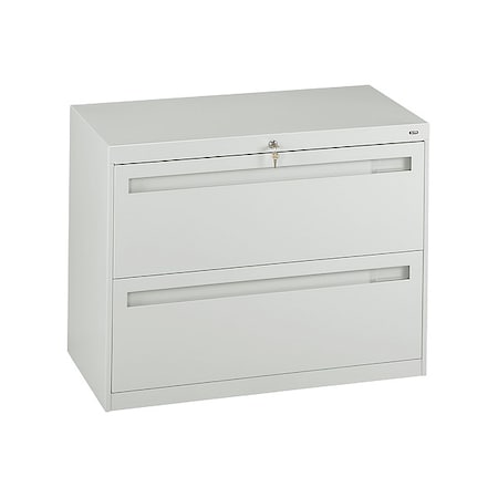Tennsco LPL3624L20 LGHT GREY 36 in W 2 Drawer Lateral File Cabinet, Light Gray