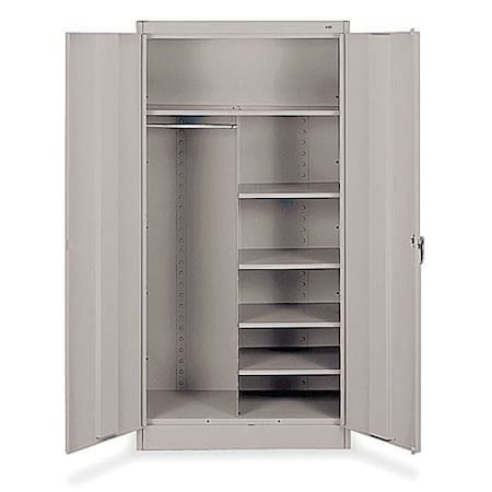 Tennsco 7220 LIGHT GREY Combo Wardrobe Storage Cabinet, 72 in H, 36 in W, Light Gray, 0 Drawers