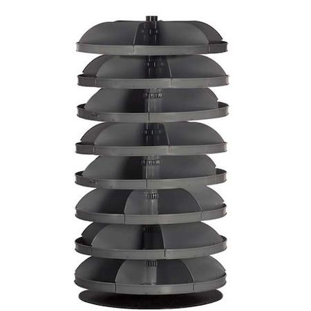 Durham MFG 1308-95 Flat-Bottom Revolving Open Bin Storage Unit, 34 in Dia x 65.5 in H, 40 Compartments, Gray, Steel