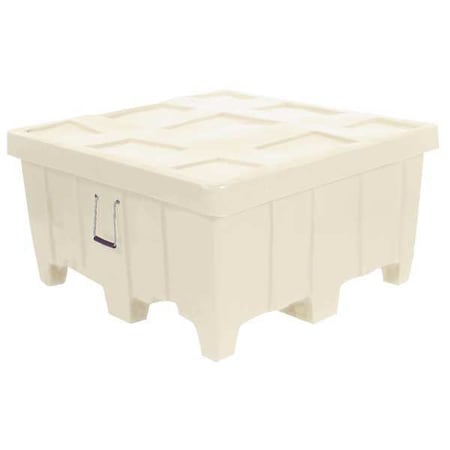 Myton Industries MTG-2WHITE Bulk Container 18 cu ft Volume Cap., 44 in L, 44 in W, 23 in H, Plastic, White