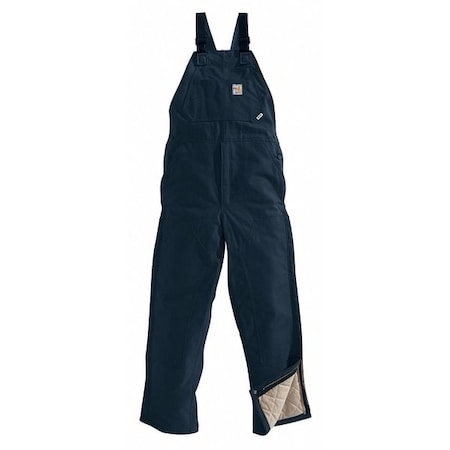 Carhartt 101626-410 38 32 Bib Overalls, 54 cal/sq cm ATPV, 32 in Inseam, 100% Cotton, Snap