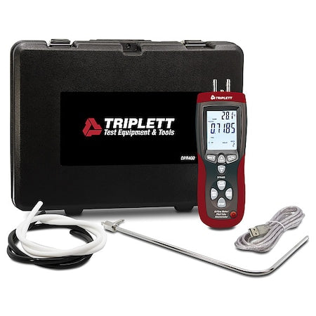 Triplett DPR400 Airflow Meter, USB, Backlit LCD