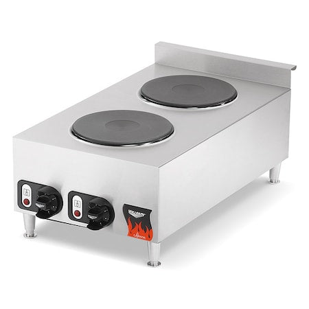 Vollrath 40739 HotPlate, 2Elements, 27-3/8 in D, 15 in W