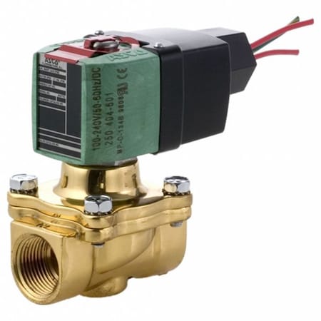Asco 8210P095 24-120 Solenoid Valve, 2-Way, 2-Position, Normally Closed, 3/4 in Pipe Size, 24V to 120V AC/DC, High Flow