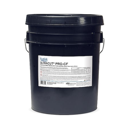 Rustlick 83305 Cutting Oil, Ultracut Pro-CF, Soluble Oil, 5 gal, Pail, Gold