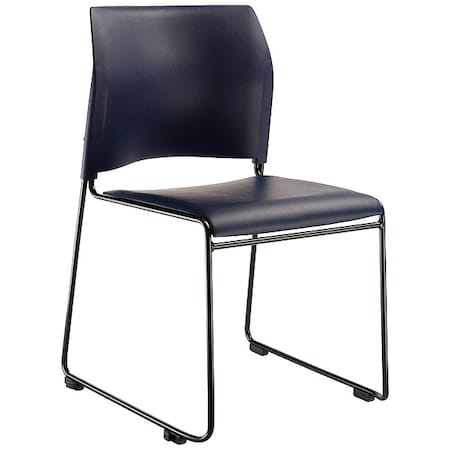 National Public Seating 8704-10-04 Stacking Chair, Vinyl, 30-3/4 in H, Black