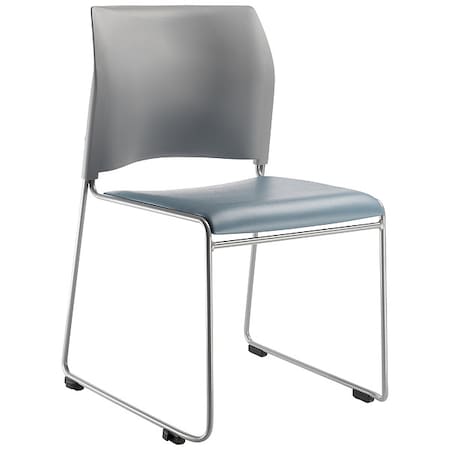National Public Seating 8742-12-02 Stacking Chair, Vinyl, 30-3/4 in H, Silver