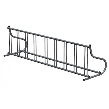 Madrax QS-GR116-G Bike Rack, 1-Sided, 9-Bike, 110 in., Silver