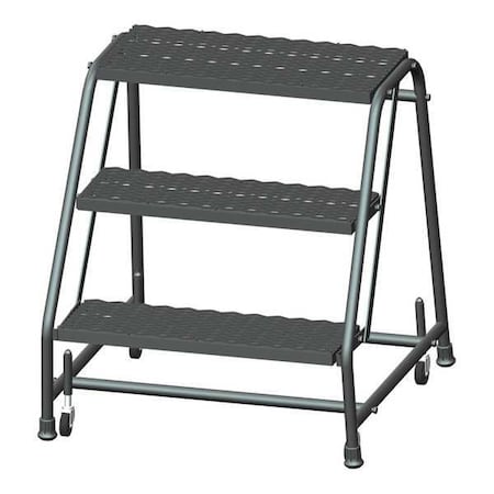 Ballymore 326XSU 28 1/2 in H Steel Rolling Ladder, 3 Steps, 450 lb Load Capacity