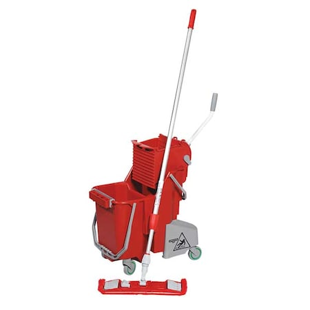 Unger SMFPR Mop Bucket and Wringer, Red, 8 gal