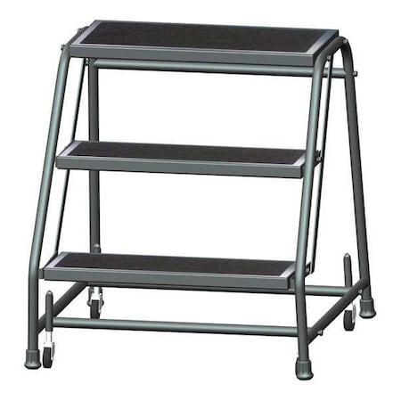 Ballymore 326R 28 1/2 in H Steel Rolling Ladder, 3 Steps, 450 lb Load Capacity