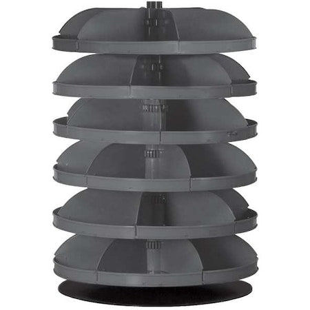 Durham MFG 1206-95 Flat-Bottom Revolving Open Bin Storage Unit, 28 in Dia x 40.375 in H, 36 Compartments, Gray, Steel