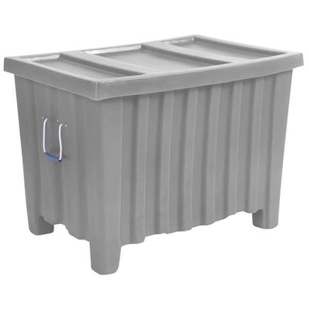 Myton Industries MTE-1XLGRAY Bulk Container 14 cu ft Volume Cap., 41 in L, 28 in W, 26 1/2 in H, Plastic, Gray