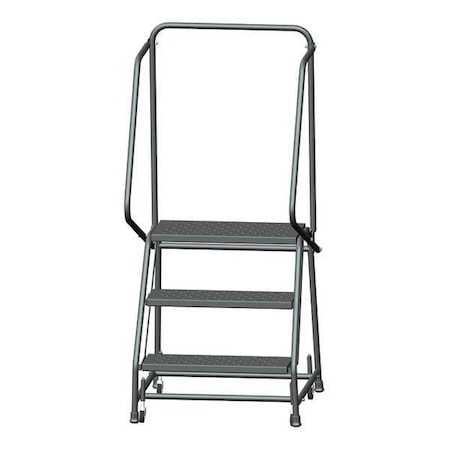 Ballymore H326P 58 1/2 in H Steel Rolling Ladder, 3 Steps, 450 lb Load Capacity