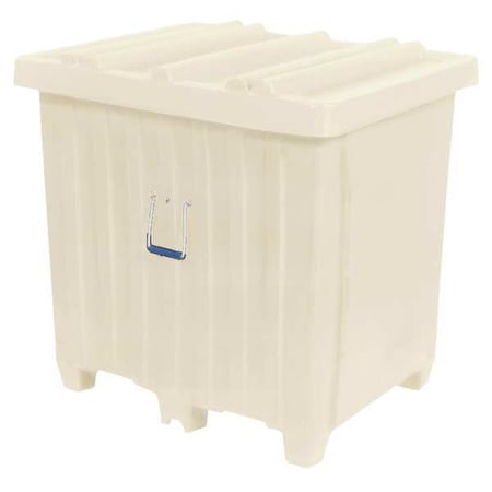Myton Industries MTH-3WHITE Ribbed Wall Container 23 cu ft Volume Cap., 42 in L, 34 in W, 42 in H, Plastic, White