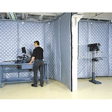 Singer Safety 22125812 Acoustic Partition, 0.65 NRC, Fiberglass, 8 ft W, 25 ft L, 2 in Thick, Gray