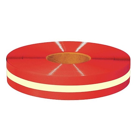 Mighty Line 2RRLUM Floor Marking Tape, vinyl, Solid with Center Line, Red, 2 in W.
